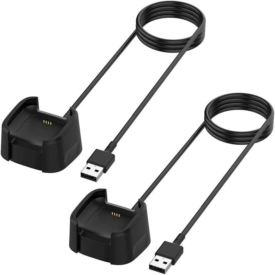 Charger for Fitbit Versa 2 (Not for Versa 1st), Replacement Charging Cable Dock with 3.3ft USB Cord for Fitbit Versa2 Smart Watch (2 Pack)