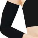 Compression Lymphedema Arm Sleeves for Women, 1 Pair 1520 mmHg Full Arm Support - Medical-Grade Compression & Snug Fit - for Circulation, Swelling, Edema, Post-Surgery (Medium, Black)