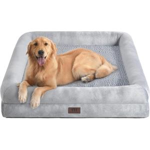 Orthopedic Dog Beds for Large Dogs Extra Large Dogs Bed Washable Waterproof Bolster Dog Bed Anti-Slip Bottom Comfort Pet Beds