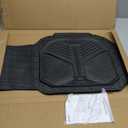 CAR PASS Heavy Duty Rubber Rear Car Mat, Deep-Dish Odorless Car Floor Mats All Weather, Universal Trim-to-Fit for SUVs Trucks Sedans, Waterproof Anti-Slip, Black