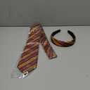 Halloween Costume Accessories Women Vivid Burgundy Red and Yellow Stripe Headband Tie Adult Cosplay Party Hair Accessory