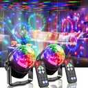 2-Piece Set of Party Lights, Voice-Controlled Flash with Remote Control, Disco Ball Lights, DJ Strobe Lamp, Wedding Bars, KTV Karaoke/New Year's Eve Halloween Christmas Decorations.