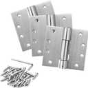 3 Pack 4" x 4" Self Closing Door Hinges, Spring Hinges, Stainless Steel