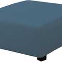 Easy-Going Stretch Square Ottoman Cover 40x40x15 inch Folding Storage Stool Furniture Protector Soft Rectangle slipcover with Elastic Bottom Bluestone M-XL 