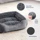 JOEJOY Rectangle Dog Bed for Large Medium Small Dogs - Washable Orthopedic Sofa Bed, Soft Breathable Puppy & Pet Cuddler, Durable Calming Dog Bed with Anti-Slip Bottom, Multiple Sizes, Dark Grey