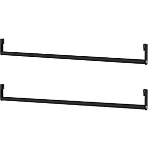 Threehoney 2 Pack Wire Shelving Garment Hanger Bar Wire Shelving Accessories Industrial Closet Clothes Rods for Home Retail Store(Black,48 Inch)