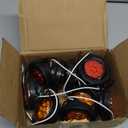 10PCS 2inch Round LED Marker Lights 9 LEDs w/reflex Lens 5 Amber + 5 Red 2" Round LED Trailer Lights Side Clearance Marker Lights for Truck RV Sealed Flush Grommets Mount w/2 Prong Wire Pigtails