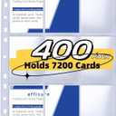 400 Pack 9 Pocket Trading Card Binder Pages, Holds 7200 Cards, Thickened Binder Sleeves, 3 Ring 9 Pocket Sheets for Sports Cards, Coupons Cards