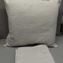 MANDIOO Pack of 2 Decorative Throw Pillow Covers Accent Solid Woven Textured Cushion Covers Pillow Cases Bedroom Living Room Sofa Home 24 x 24 Inch Cream White