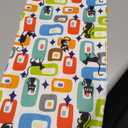 Mid Century Modern Table Runners Cute Black Cat Abstract Geometric for Dining Room Dinner Runner Kitchen Indoor Outdoor Patio Party Decor Fabric 1 Panel W13xL70in