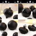 52-Pack Shatterproof Black Christmas Tree Ornaments and Star Topper - For Holiday Decor