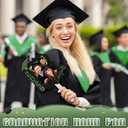 24 Pcs Custom Graduation Cutout Face Fans with Handle Double Sided Grad Party Supplies Class of 2026 Grad Photo Props Blank DIY Photo Frame for Graduation Party Souvenirs(Green)