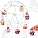 Yopay Ferris Wheel Cupcake Stand, Small Dessert Serving Holder for Carnival and Circus Theme Party, 8-Cups Stable Wedding Cookies Stand Furnishing Centerpiece Decor, Easy to Assemble