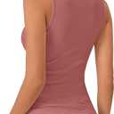 LYANER Women's Lace Trim V Neck Camisole Top Ribbed Knit Basic Cami Tank Sleeveless Undershirt Tops (L)
