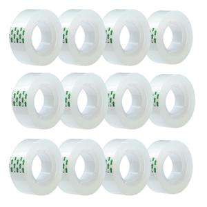 Clear Tape Refills Rolls for Dispenser, Transparent Tape, 12 Rolls, 1 inch Core, 3/4 inch x 900 inches