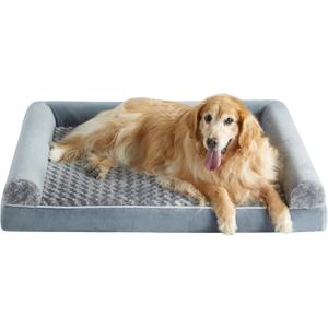 BFPETHOME Dog Beds for Large Dogs, Orthopedic Dog Bed for Medium Large Dogs,Big Waterproof Couch Pet Bed with Removable Washable Cover (42"L x 30"W x 7"Th, Grey)