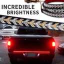 OJJ 2026 New Light LED Bar Signal Break Reverse,60 Inch LED Tailgate Light Bar Strip,Turn Signal Strip, Red & Amber Sequential Lighting, Waterproof Flexible Tailgate Light (60in)