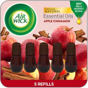 Air Wick Essential Mist Refill, 5 ct, Apple Cinnamon, Essential Oils Diffuser, Air Freshener (5 Fl Oz (Pack of 1)