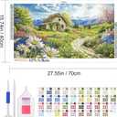 YOYA Large Diamond Art Kits for Adults, DIY Landscape 5D Large Diamond Painting Kits, Round Full Drill Diamond Art Flowers House, Diamond Painting Gem Art and Crafts for Home Decor 27.5 x 15.7 Inch