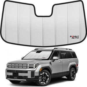 2024-2026 Santa Fe Windshield Sun Shade Compatible for 2024-2026 Hyundai Santa Fe (Does Not Fit Fe Calligraphy Version) Upgraded 6 Layers Accordion-Folding Front Sun Visor with Storage Bag