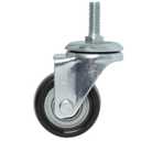 Finnhomy Stem Caster Wheels 2 Inch Heavy Duty Threaded Swivel Casters 5/16" -18 x 1 Set of 3 Premium Polyurethane Wheels PU Anti-wear Smooth Casters, Black