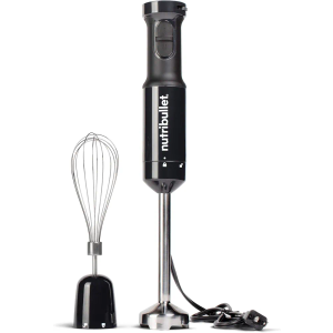 nutribullet NBI50100 Immersion Blender Arm & Whisk Attachment, For Smoothies, Soups & Dips, 350 Watt, Charcoal Black,2" L X 2" W X 16" H