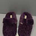 Dearfoams Women's Marled Cable Knit Chenille Clog with Wide Widths Slipper, AUBERGINE, X-Large Standard US