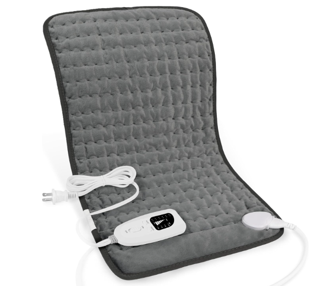 Deepsoon Heating Pad,Electric Heating Pads for Back,Neck,Abdomen,Moist Heating Pad for Shoulder,Knee,Arms,Legs,Dry/Moist Heat & Auto Shut Off,Christmas Gifts for Men and Women,Dark Gray,24x12 Inch