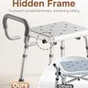 SOUNDFUSE Shower Chair for Inside Shower with Arms and Back, FSA/HSA, Height Adjustable Shower Chair for Elderly and Disabled with Enhanced Non-Slip Feet, 400 lbs Heavy Duty Shower Seat for Seniors