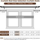 Heavy Duty Double Curtain Rod 32-60 Inch Length, 1 Inch Adjustable Matte Black Double Curtain Rod with Brackets, Long Double Curtain Rod for Windows Sliding Door (Black, 32-60", 1 PCS)
