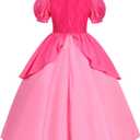 Pink Princess Costume for Girls Halloween Party Dress with Accessories, 150