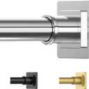 Stainless Silver Shower Curtain Rod 31-55 Inches Non-Slip Shower Rod Tension Mounted No Drill Shower Curtain Rods Spring Tension Rod Adjustable Tension Curtain Rod for Windows Bathroom (31"-55", Stainless Silver)