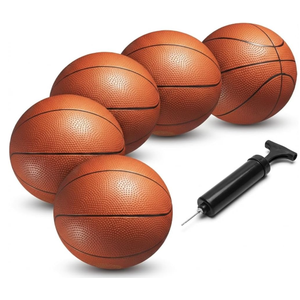 Mini Basketball Set for Kids  6 Inch (5 Pack) w/Hand Pump  Small Size Indoor Mini Hoop Balls for Toddlers  Over The Door Basketball Games, Indoor & Outdoor, Small Hoops, Pool Play & Party Favors