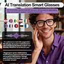 AI Smart Wireless Bluetooth Translation Glasses for Men/Women with Speakers/Bluetooth&140+ Languages Translation Sports/Travel/Drive/Busniess