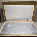 Brushed Gold Mirror, 24x36 Inch Aluminum Framed Square Corner Wall Mirror for Over Sink, Vanity, Horizontal/Vertical