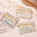 10 Pcs Travel Jewelry Pouch, Beige Transparent Jewelry Travel Organizer Case Non-Woven Fabric Clear Storage Bag with Zipper Portable Storage Bags for Women Necklaces Rings Earrings