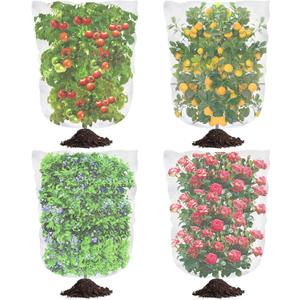 4Ft x 6Ft Blueberry Bush Netting Cover,4 Pack Bird Netting for Blueberry Bushes, Garden Netting Insect Pest Barrier with Drawstring, Plant Fruit Tree Netting Net for Garden Protection