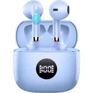 Wireless Earbuds, Bluetooth 5.4 Earbuds USB C Stereo Bass, Bluetooth Headphones in Ear Noise Cancelling Mic, Sports Earphones IP7 Waterproof, 40H Playtime Mini Charging Case Ear Buds for Android iOS