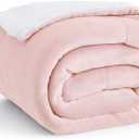 Bedsure GentleSoft Sherpa Fleece Throw Blanket for Couch - Thick and Warm Throw Gifts for Women and Girls, Soft Fuzzy Plush Christmas Blanket for Winter, Room Home Decor, Pink, 50x60 Inches