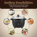 Elite Gourmet ERC006SS 6-Cup Electric Rice Cooker with Stainless Steel Inner Pot, Makes Soups, Stews, Porridges, Grains and Cereals, 6 cup (3 cups uncooked), Black