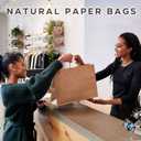 FACEBAG 100Pcs Brown Paper Bags with Handles Bulk, 16x6x12 Inches,Large-sized Kraft Paper Shopping Bags&Gift Bags for Party FavorsGrocery Shopping & RetailReusable & Durable
