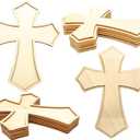 9 Inch 12 Pack Wooden Cross Unfinished Wood Crosses Unpainted Framed Cross for Homemade Crafts