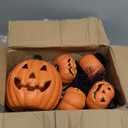 JOYIN 5 Pcs Light Up Halloween Pumpkin Decor Jack O Lantern Decorations Outdoor Indoor, Plastic Large Trick Or Treat Table Top Party Supplies Favors