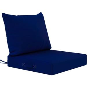 Deep seat Patio Cushion Set 24"x24"x4" Waterproof Fade-Resistant Patio Furniture Cushions & with Removable Cover Deep Seat & Back Cushion with Handle and Fixed Belt Outdoor Chair Cushion (Blue)