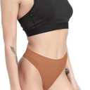 GRANKEE Women's High Waisted Breathable Seamless Thong Panties,No Show Workout Underwear,Comfortable Cotton Crotch,6 Pack (XL)