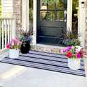 Front Door Mat Outdoor Indoor Rugs Blue and White Entryway Rug 23.6" x 51.2" Checkered Front Porch Decor Outside Rug Outdoor Patio Front Door Rugs Kitchen Decor Carpet Entry Way Doormats