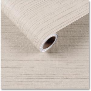 CRE8TIVE Large Size 24"x354" Cream White Grasscloth Peel and Stick Wallpaper Textured Grass Cloth Wallpaper Removable Self Adhesive Linen Fabric Wall Paper Vinyl Contact Paper for Cabinets Shelves