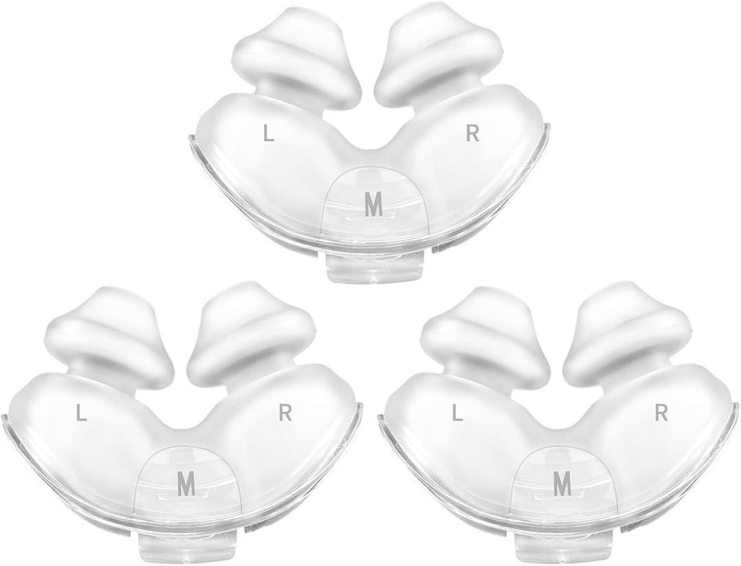 Replacement Nasal Pillows for ResMed Airfit P10, Ultra-Soft Silicone, Gentle Fit, Comfortable Seal, Replacement CPAP Supplie, 3 Packs (Medium)