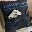 2 x FUTEI Children Gifts,Gamer'Spot Throw Pillow Covers 18x18 Inch Set of 1 Christmas Holiday Home Decor for Couch Bed Living Room (Comes with 1 Pack Standard Size Black Game Socks)