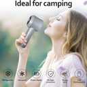 Rican Handheld Portable Hand Fan with Air Cooling Cooler High Speed Rechargeable Power Electric USB Personal Hand Held Turbo Small Mini Pocket for Outdoor Travel (Grey)